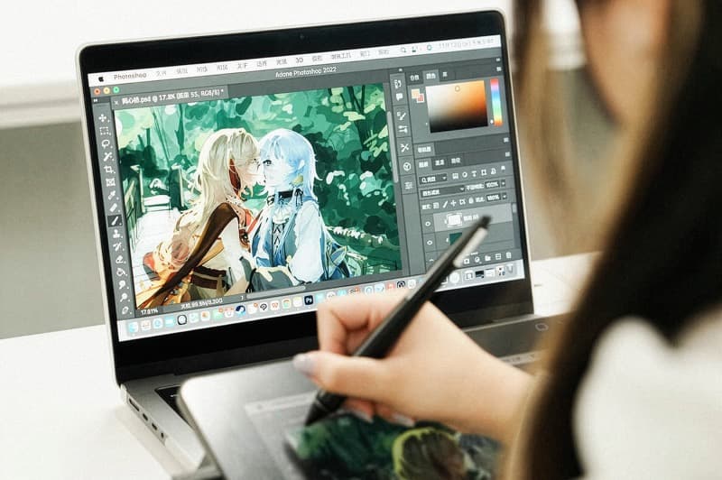 デジタル作画の様子